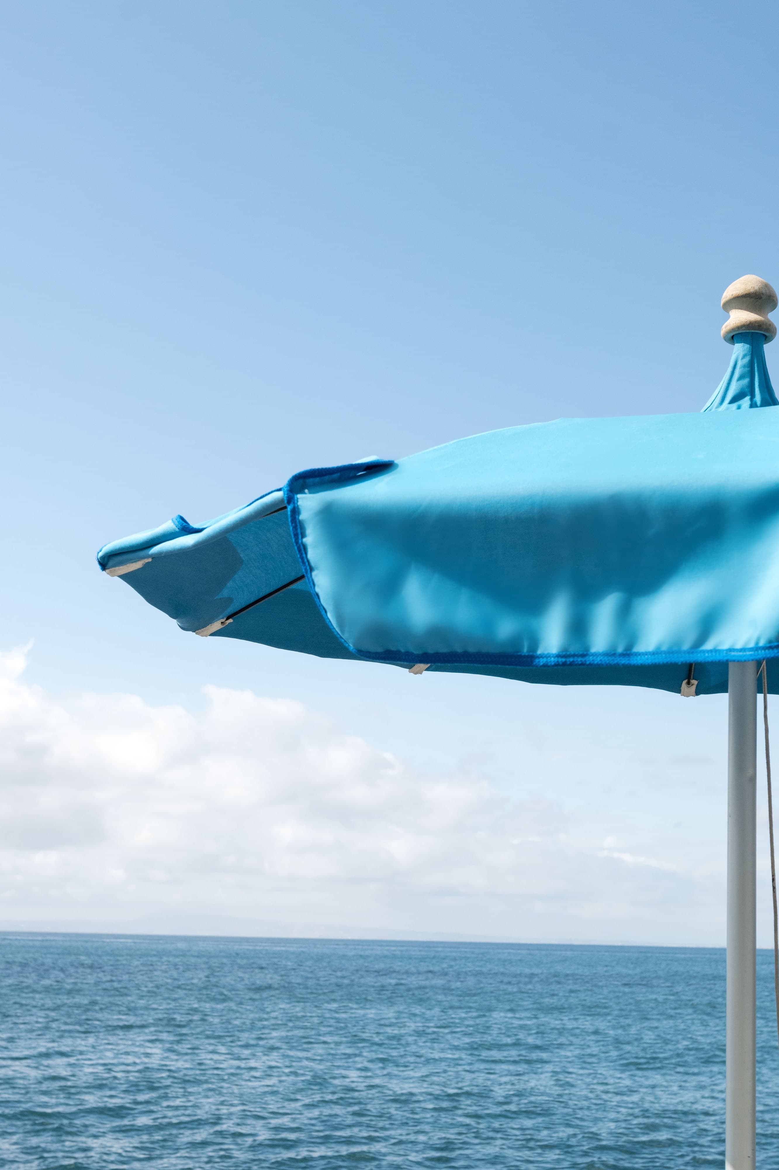 Seaside view with umbrellas